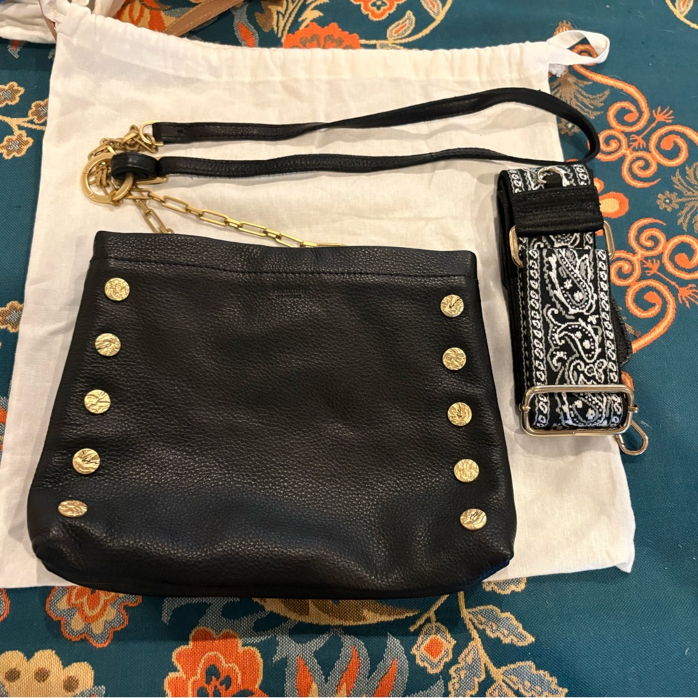 Hammitt Duke
 crossbody bag, signature brushed yellow gold hardware.